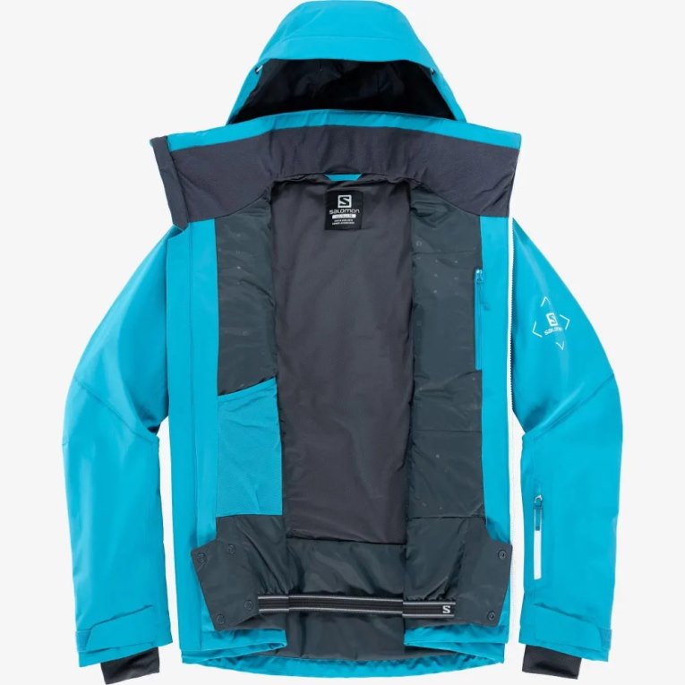 Salomon Brilliant Insulated Lyžiarske Bundy Panske Tyrkysové | SK 8ZUOAS